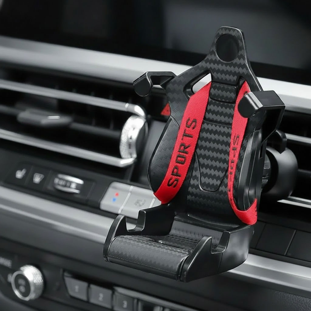 Racing Seat Car Phone Holder - 360° Rotatable Air Vent Clip